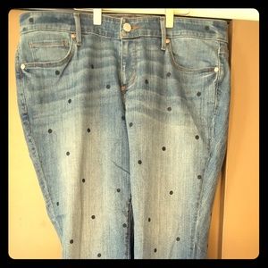Loft Plus modern skinny polka dot denim